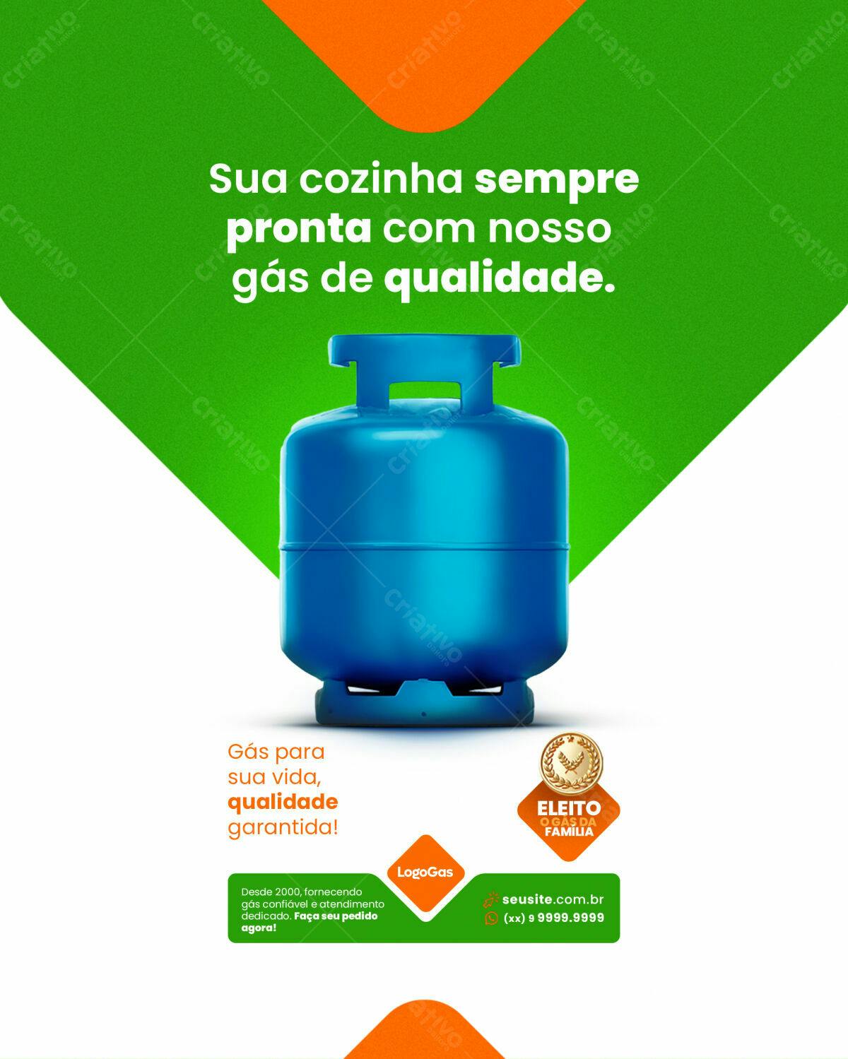 Flyer para Propaganda de Gás de Cozinha PSD Editável