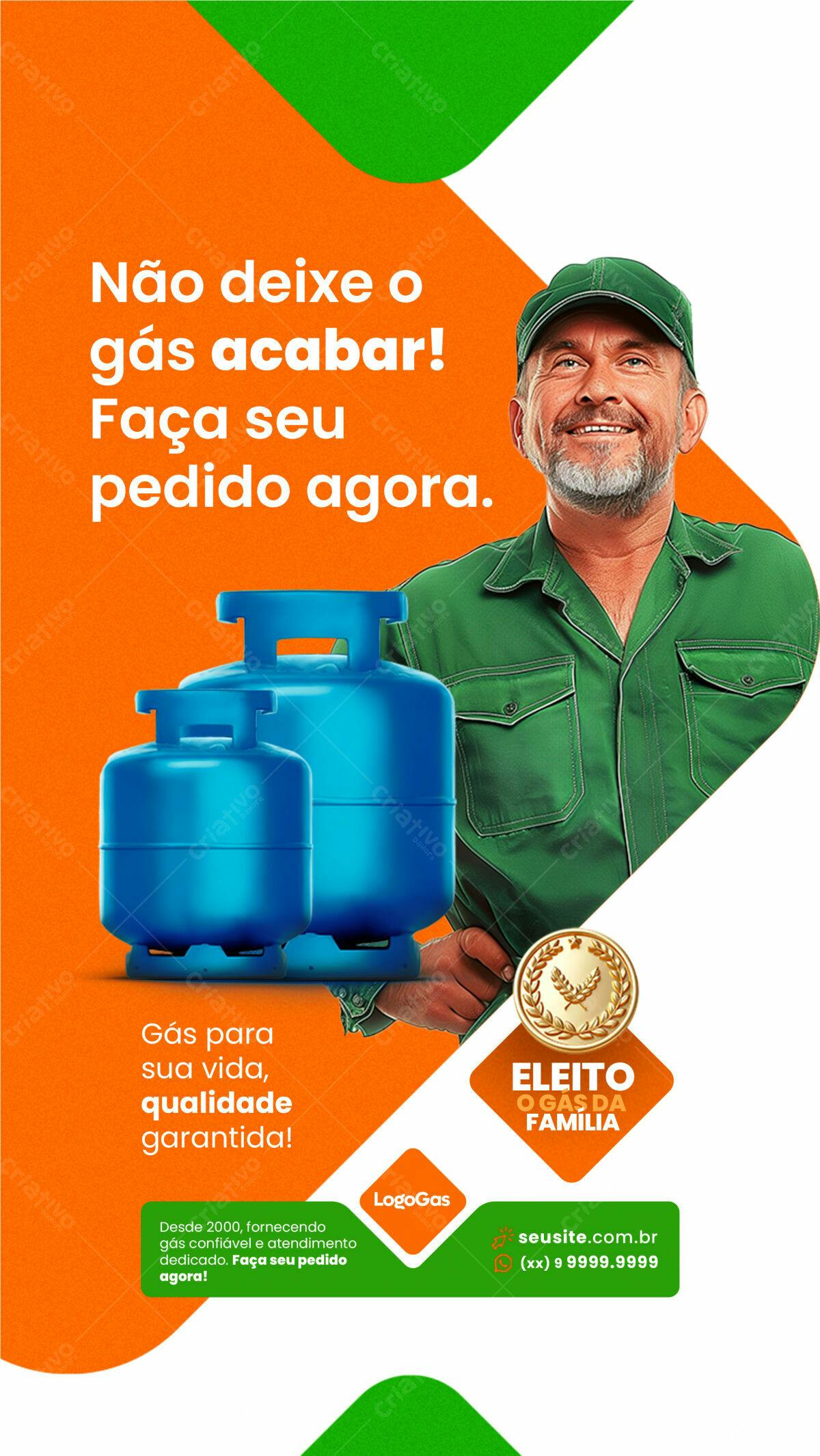 Flyer Entrega de Gás PSD Editável