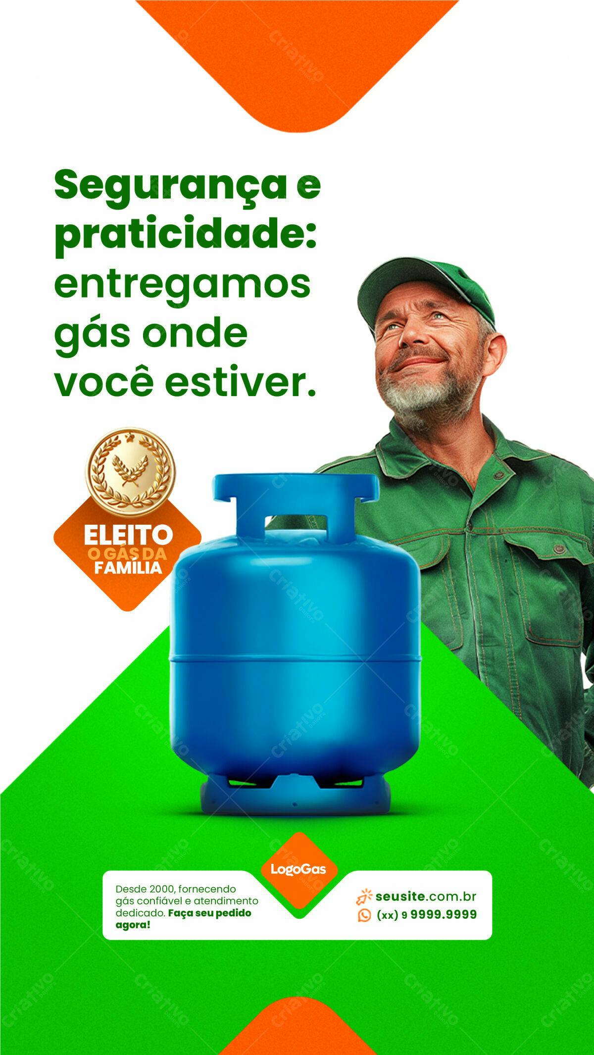 Flyer Entrega de Gás PSD Editável
