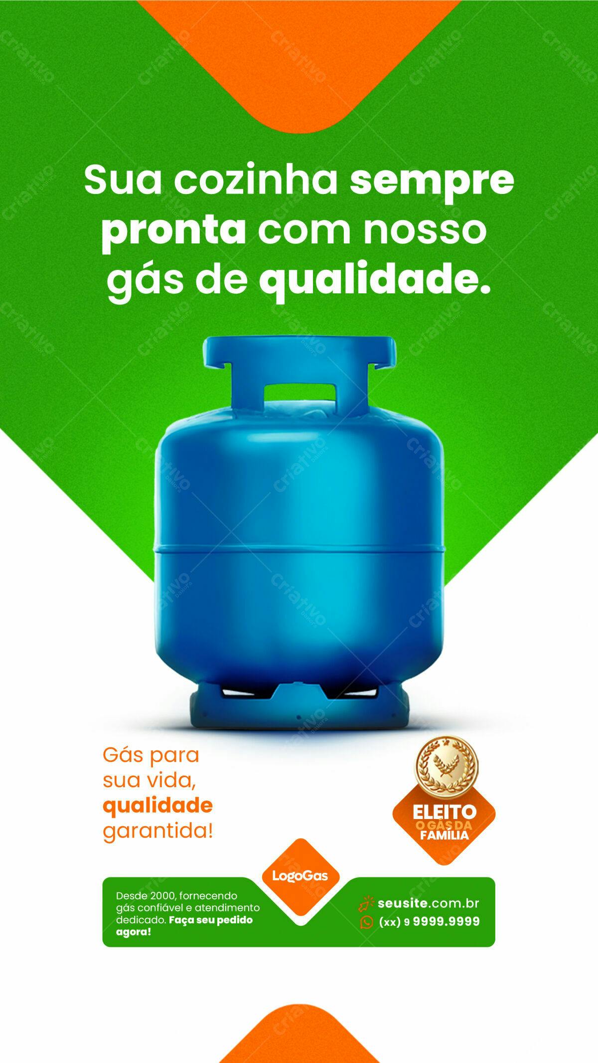 Flyer Publicitário Gás de Cozinha PSD Editável
