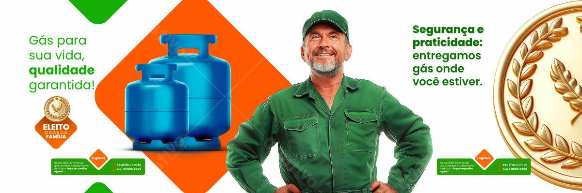 Banner Entrega de Gás PSD Editável