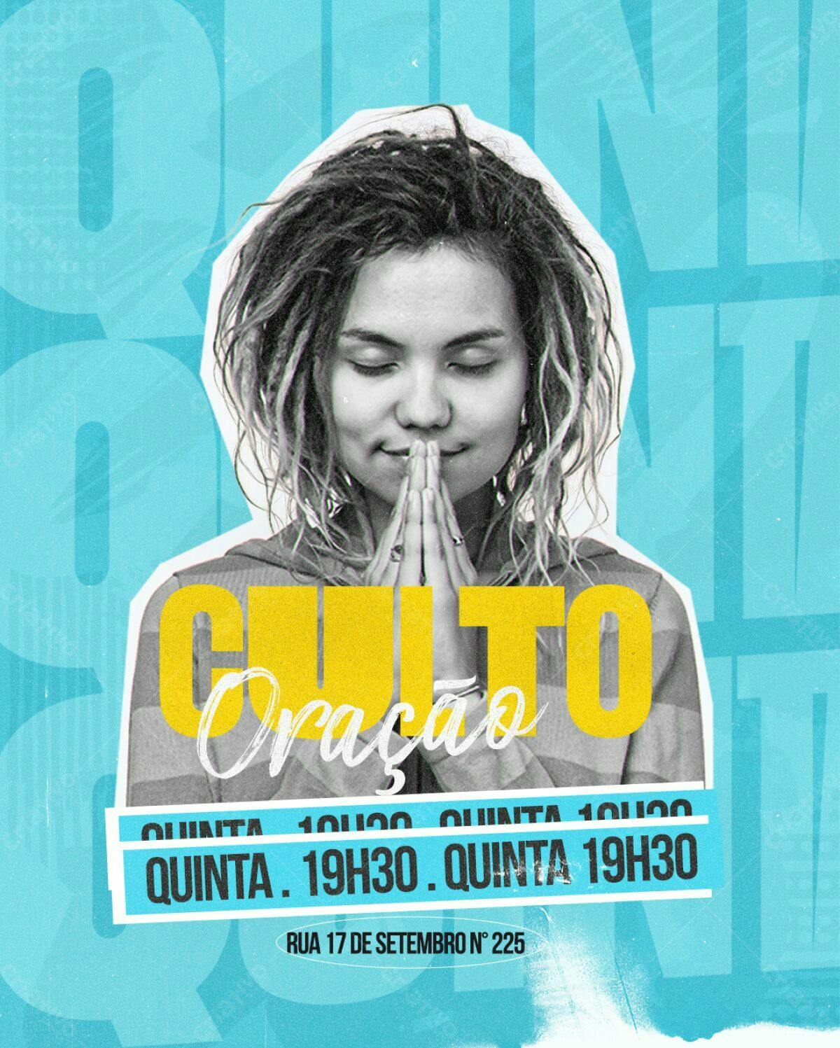 Flyer para Culto de Oração PSD Editável