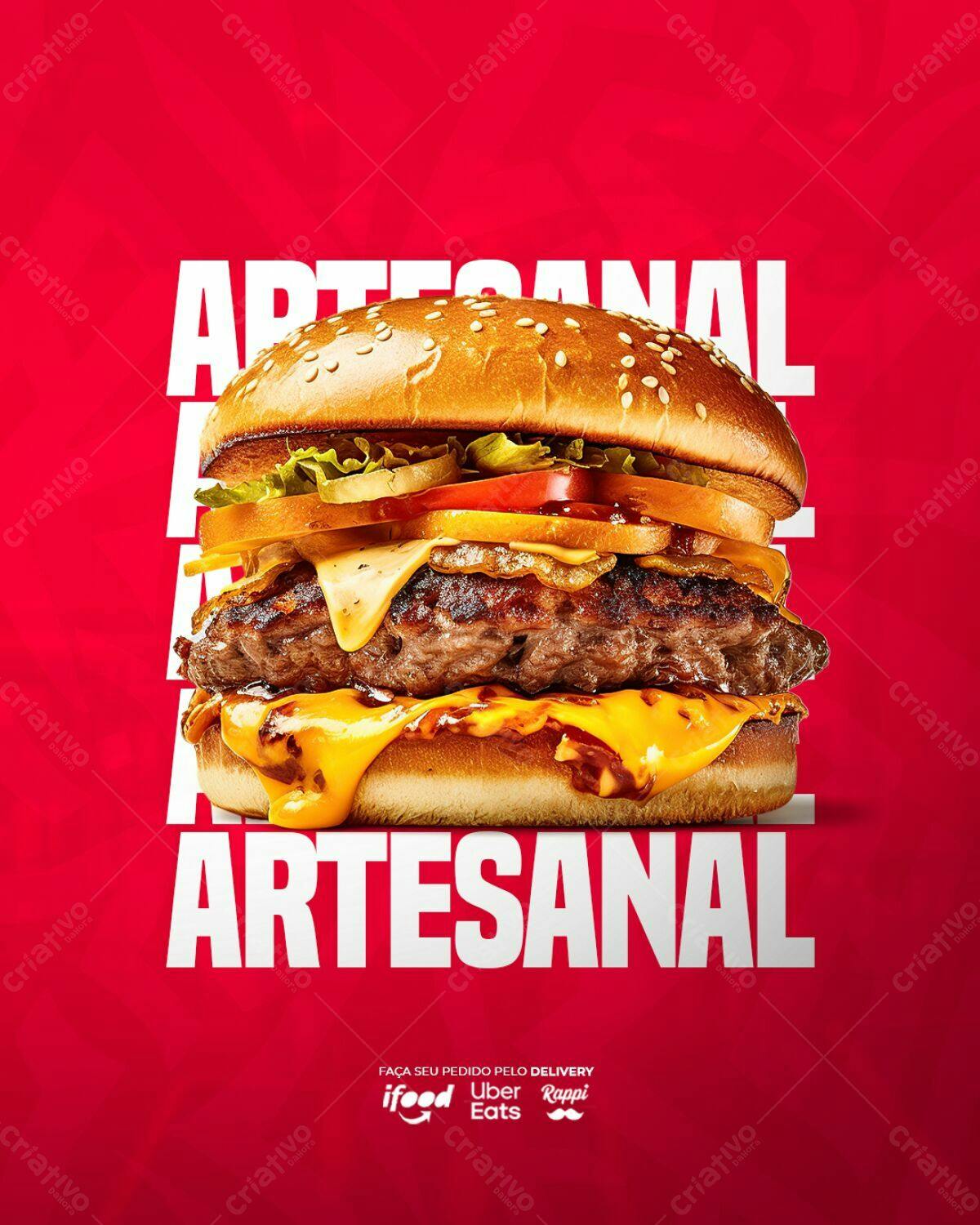 PSD Hambúrguer Artesanal para Delivery PSD Editável