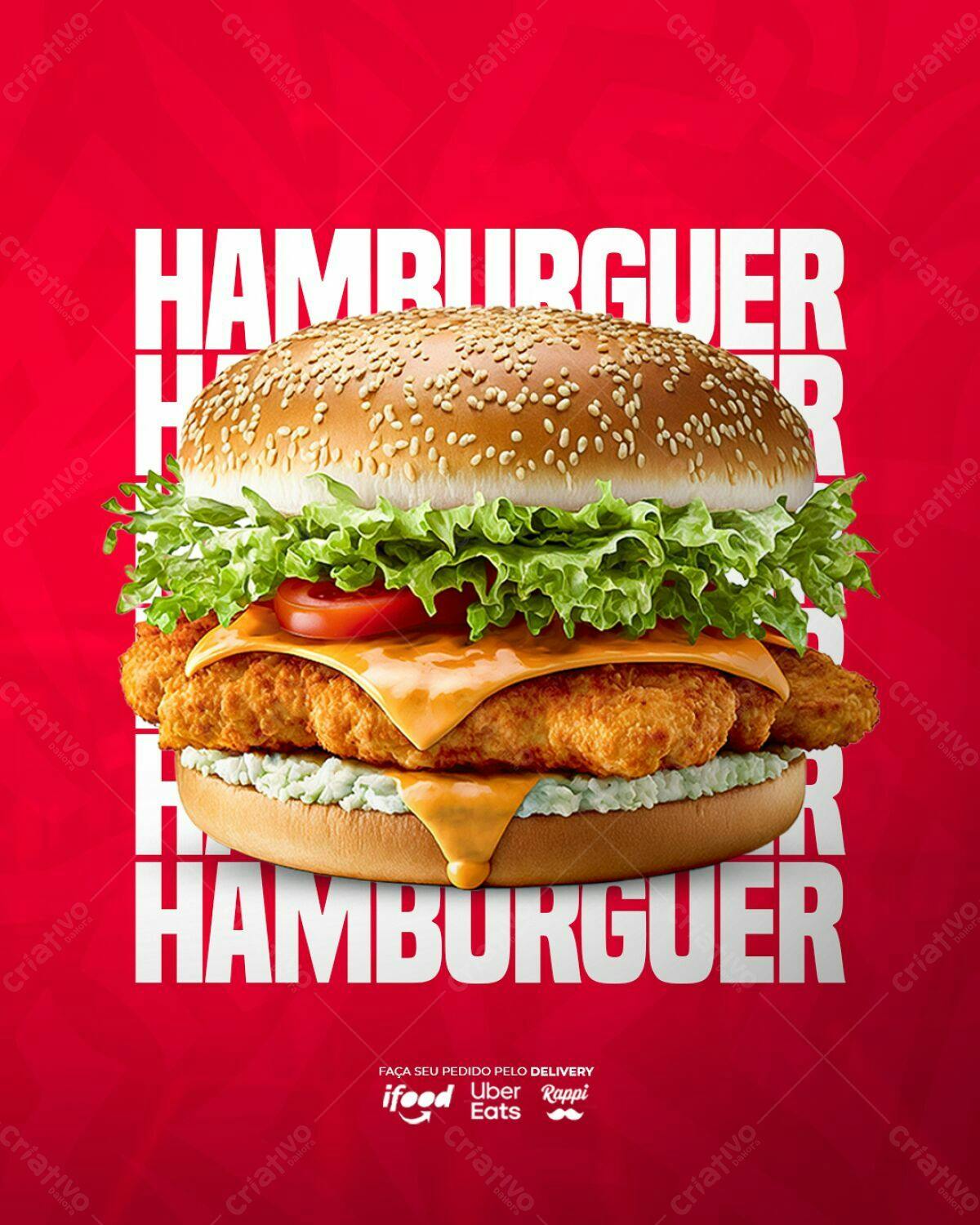 Flyer para Hamburgueria PSD Editável