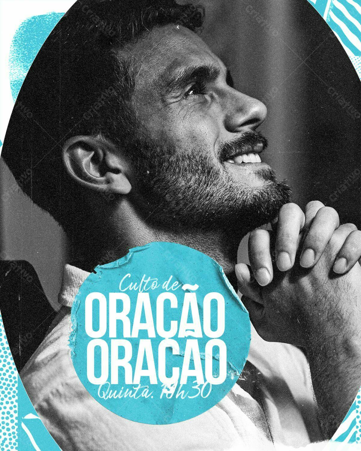 Flyer Culto de Oração PSD Editável
