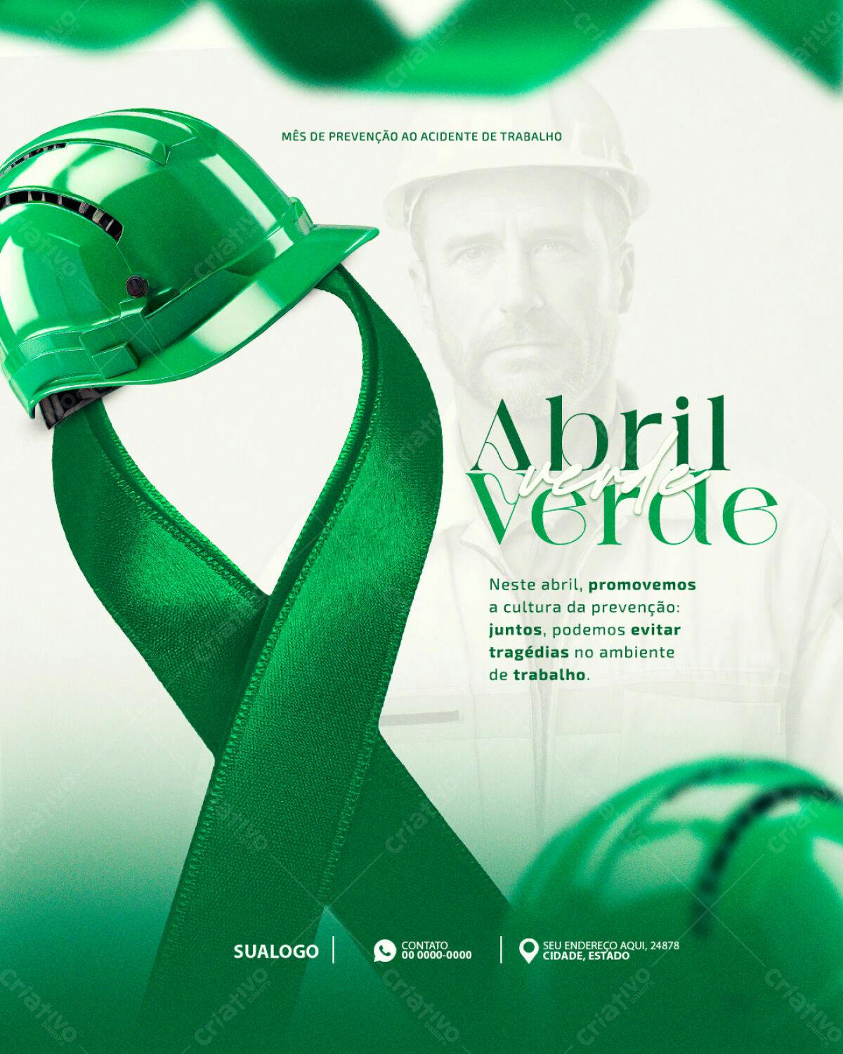 Flyer Abril Verde Prevenção de Acidentes PSD Editável