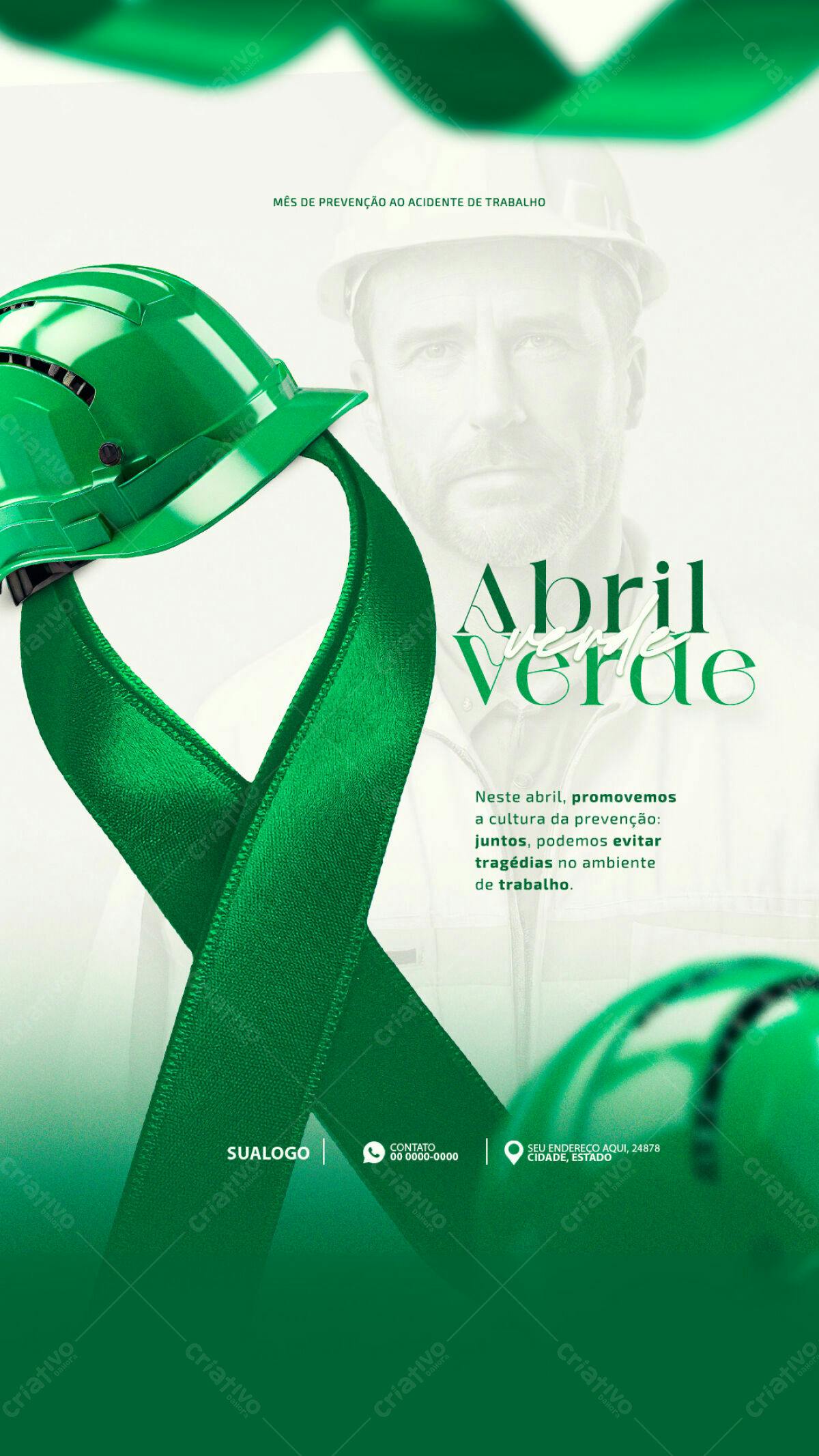 Flyer Abril Verde Prevenção de Acidentes PSD Editável