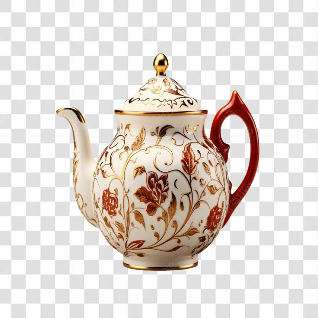 Icone Bule Chá Flores PNG com fundo transparente