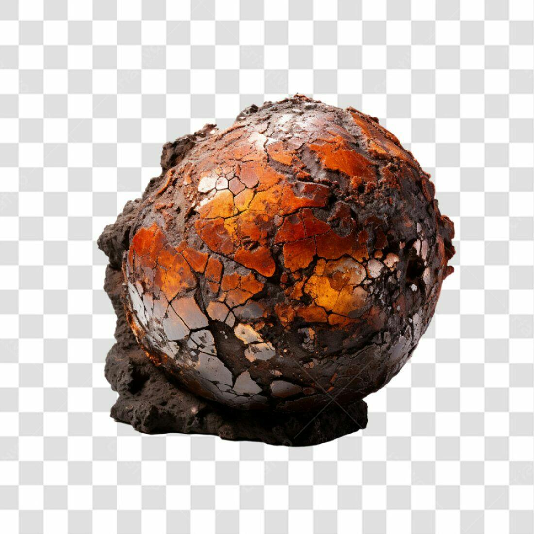 Icone Esfera Craquelada Marrom e Laranja PNG com fundo transparente