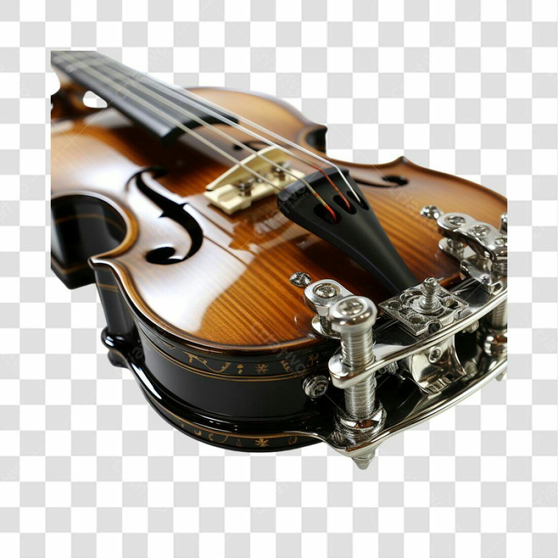Icone Violino Marrom e Preto PNG com fundo transparente