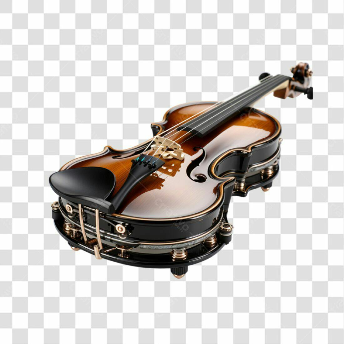 Icone Violino Marrom e Preto PNG com fundo transparente
