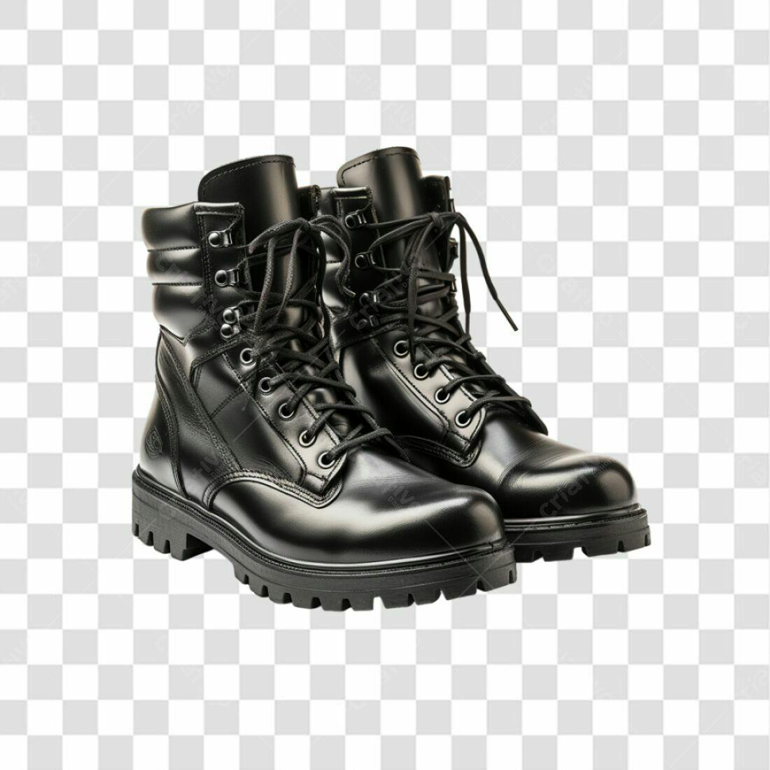 Icone Botas Pretas PNG com fundo transparente