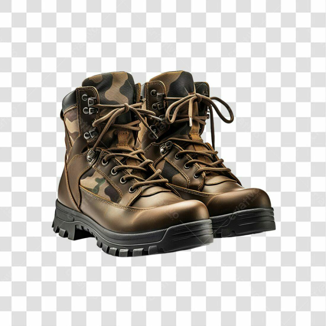 Icone Botas de Aventura Marrom e Verde PNG com fundo transparente