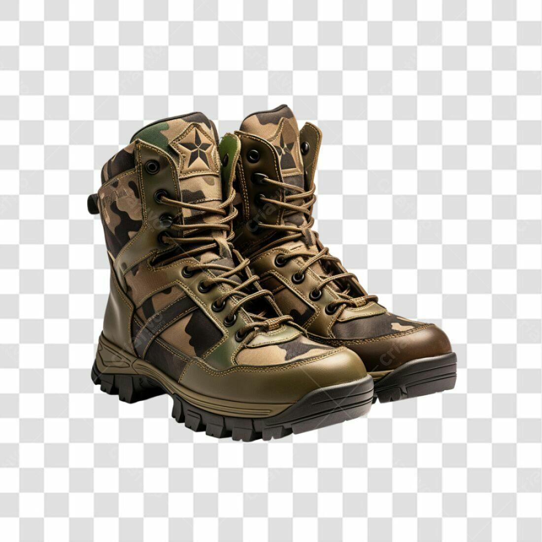 Icone Botas Militares Camufladas PNG com fundo transparente