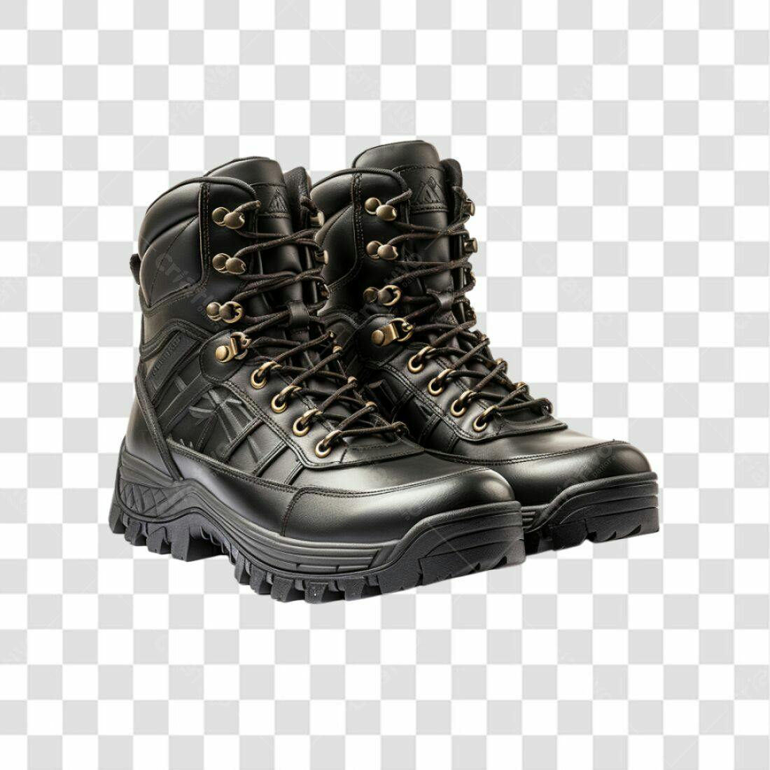 Icone Botas Pretas PNG com fundo transparente