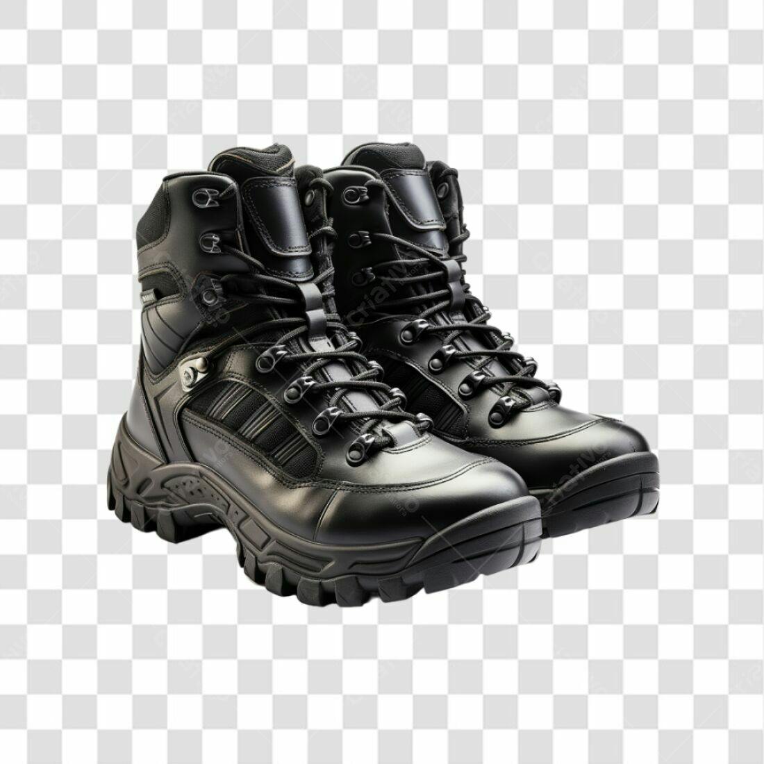 Icone Botas Táticas Pretas PNG com fundo transparente