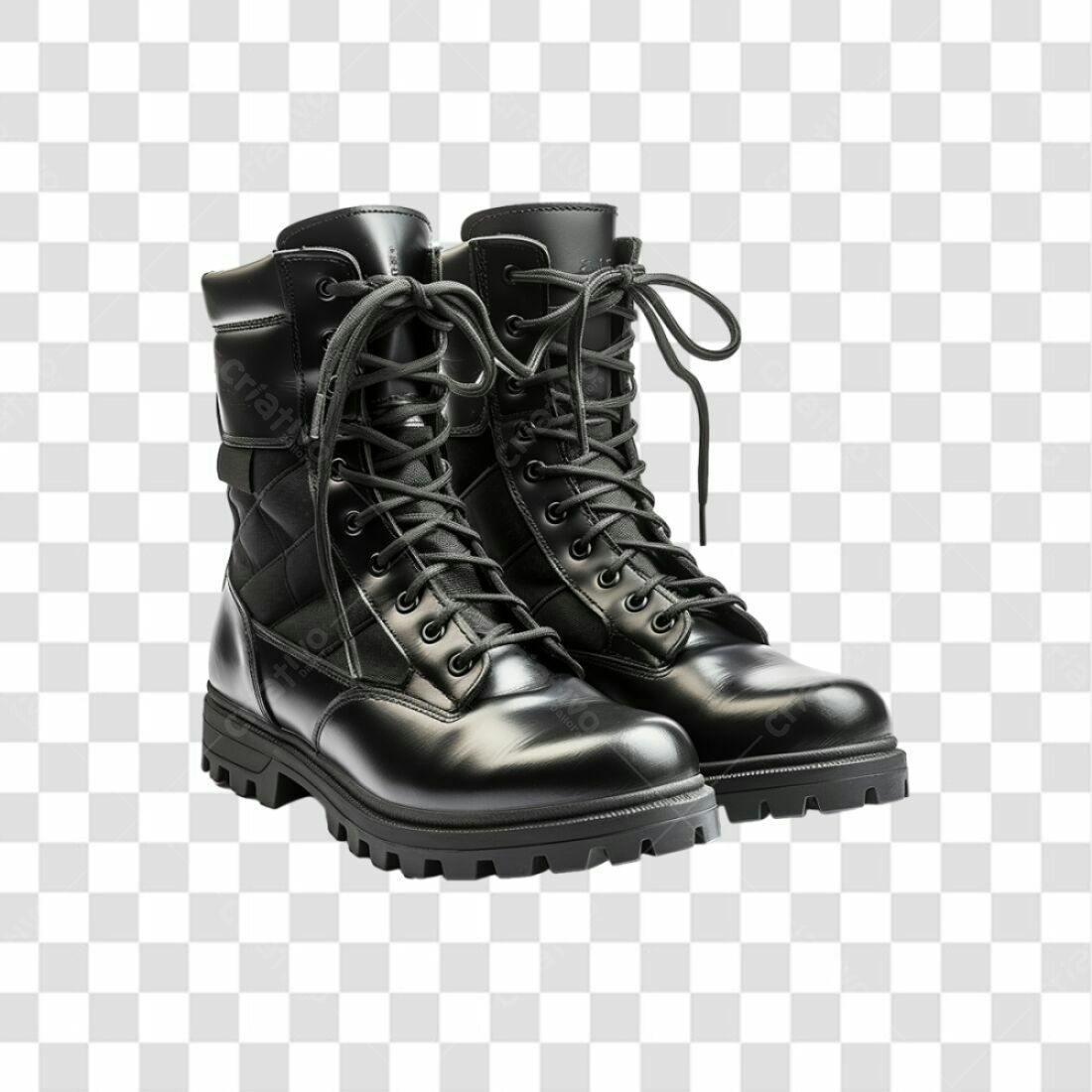 Icone Botas Militares pretas PNG com fundo transparente