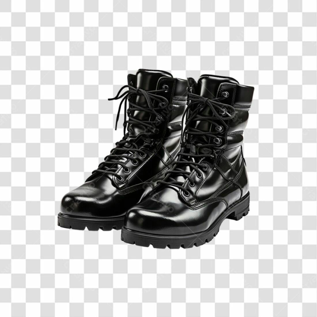 Icone Botas Militares Pretas PNG com fundo transparente