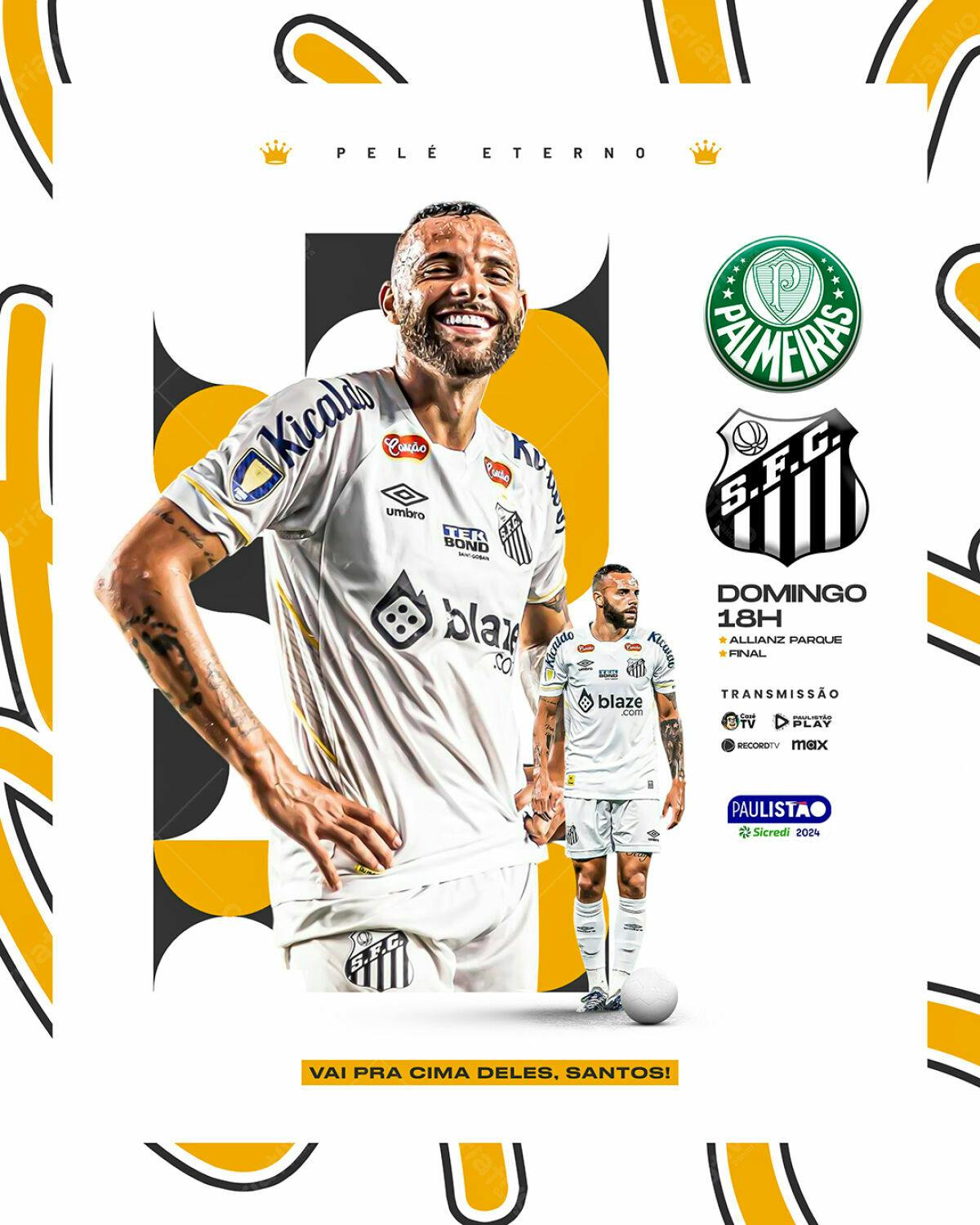 Flyer Jogo Santos x Palmeiras PSD Editável