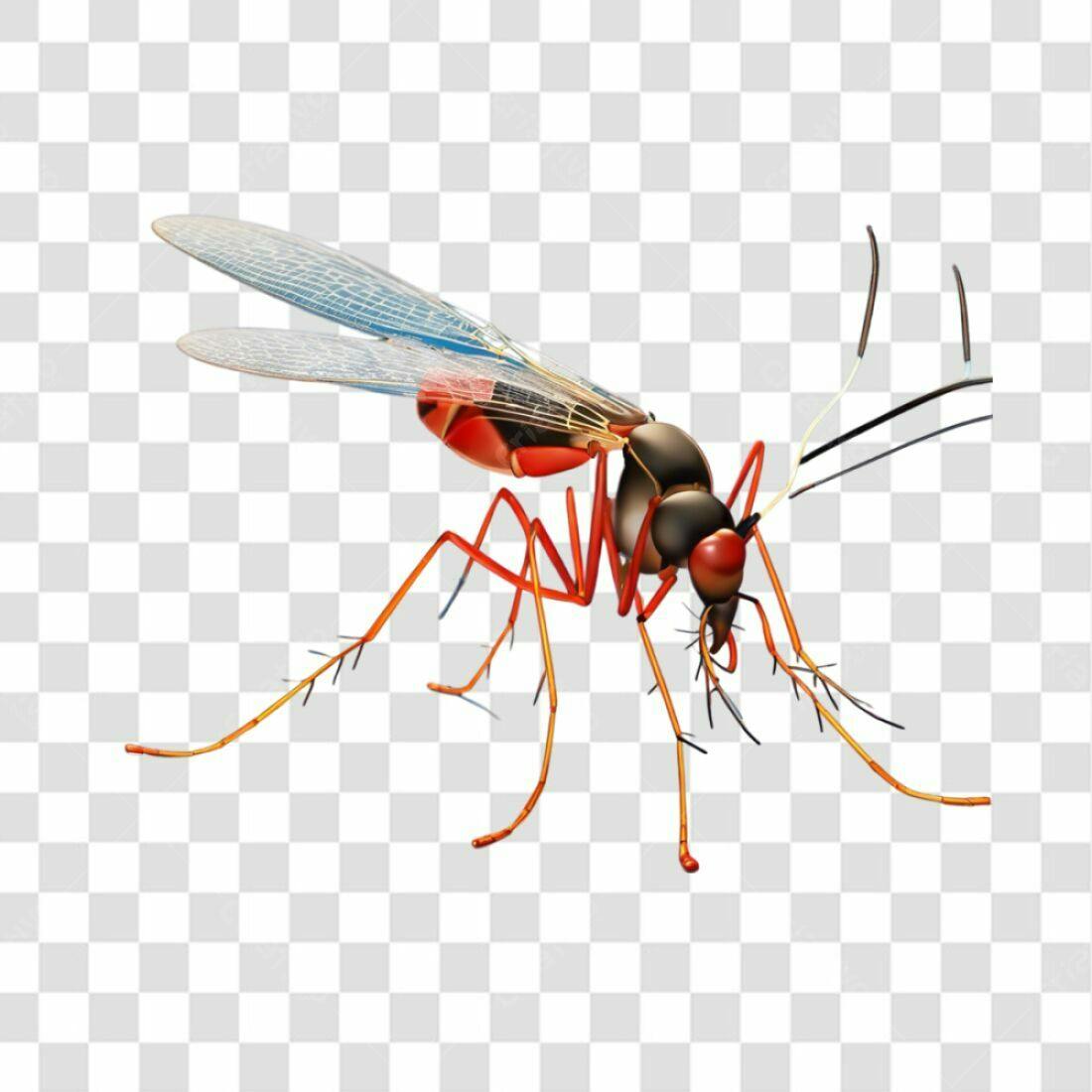 Icone Inseto Mosquito Vermelho PNG com fundo transparente