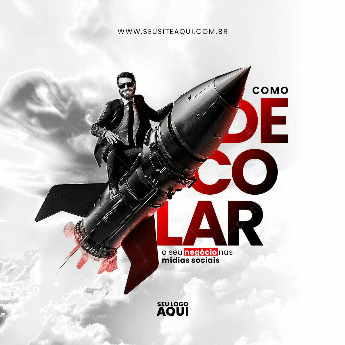Flyer para Impulsionar Negócios nas Mídias Sociais PSD Editável