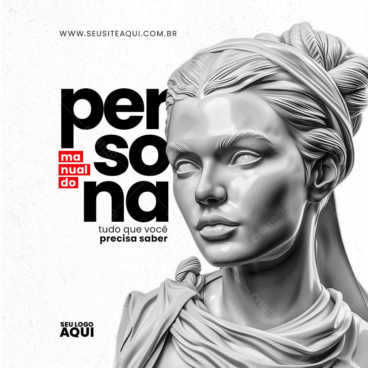 Flyer Persona para Manual do Usuário PSD Editável