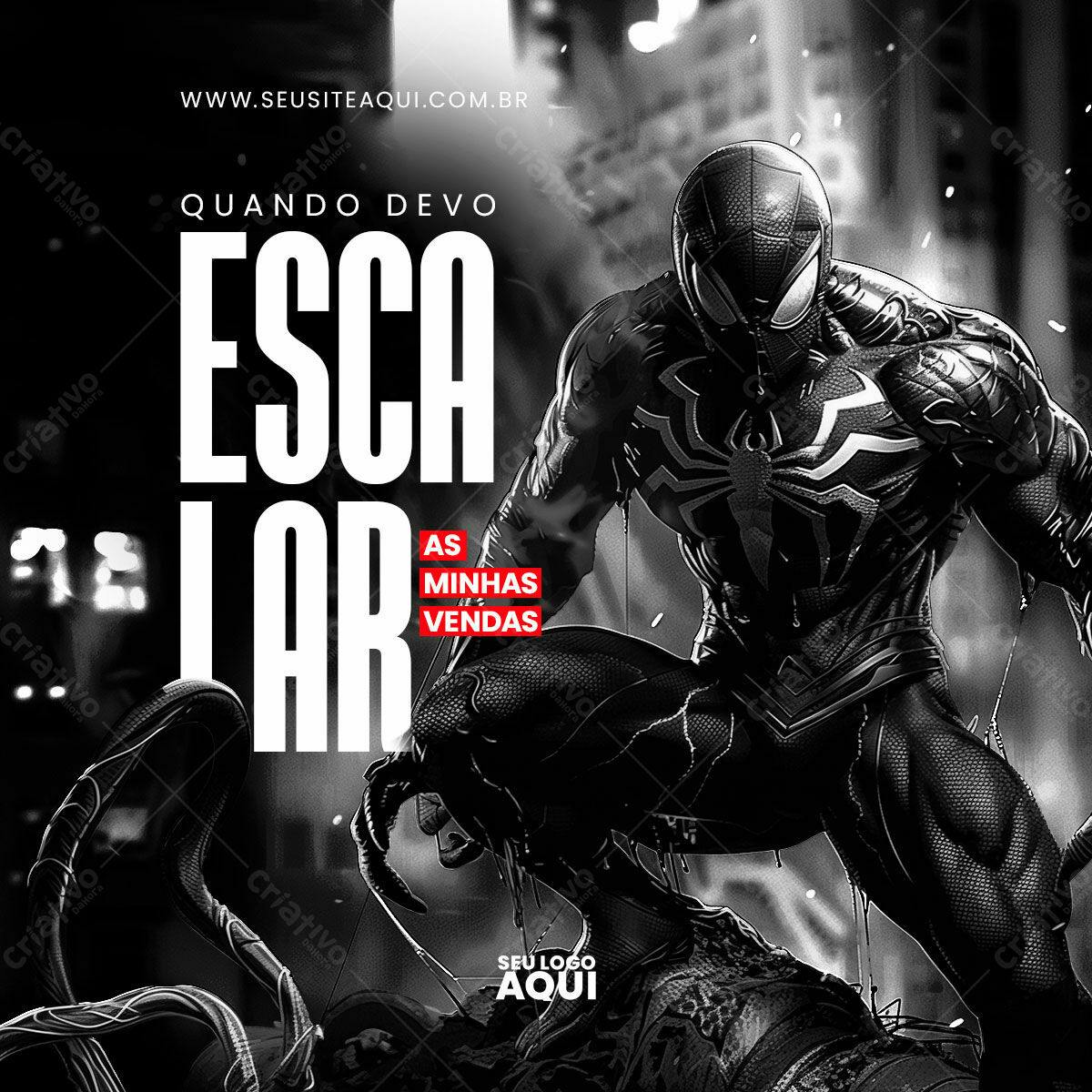 Post para Redes Sociais com Homem-Aranha PSD Editável
