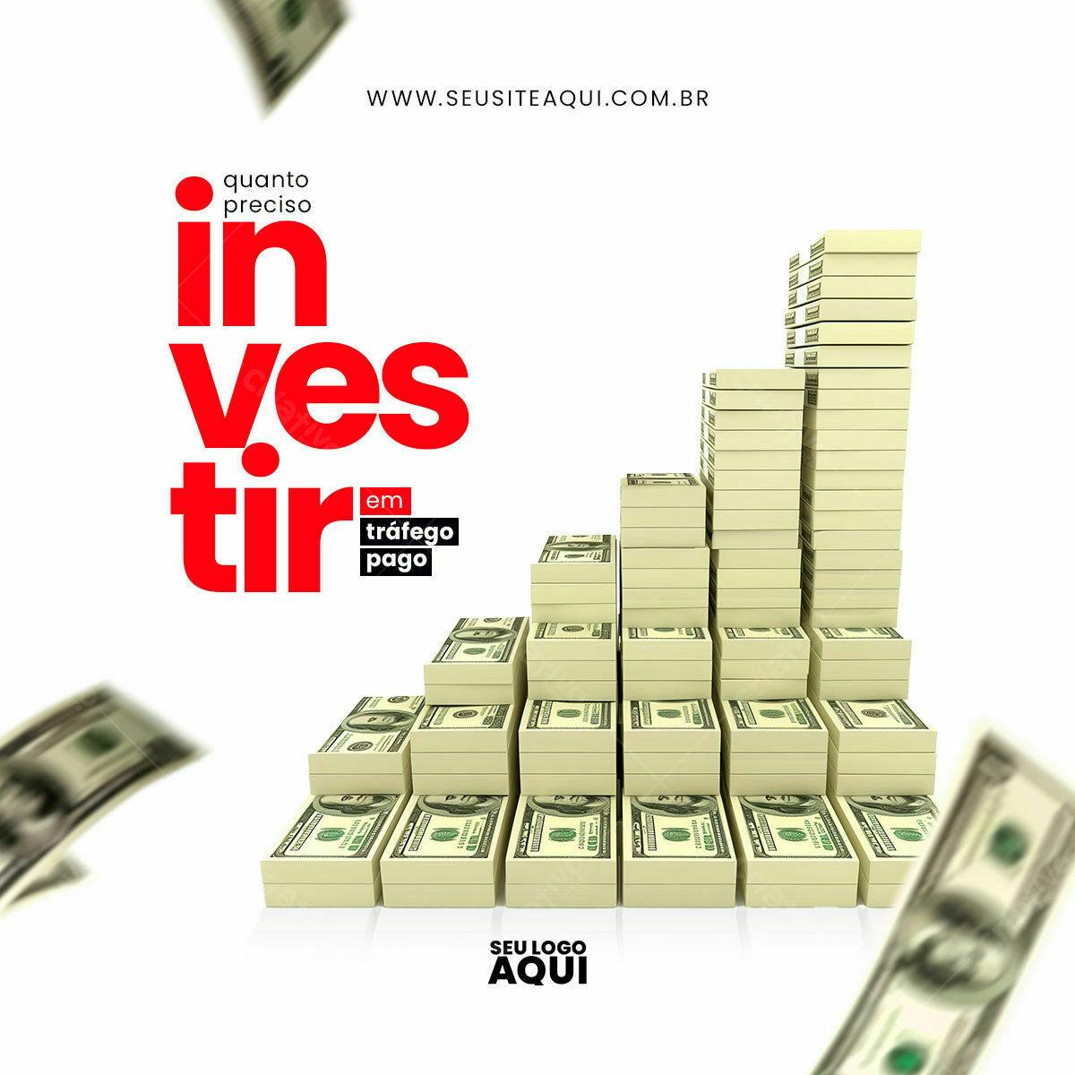 Post para Investimento em Tráfego Pago PSD Editável