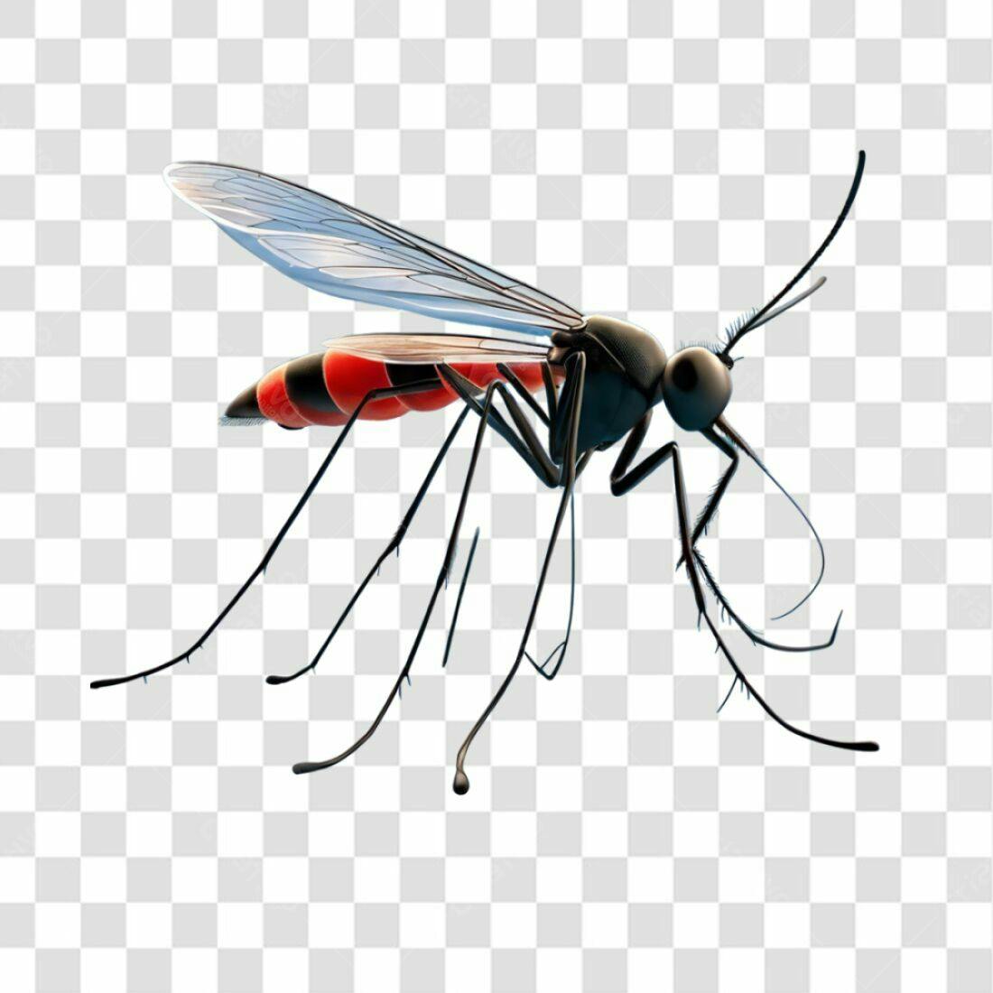 Icone Mosquito Preto e Vermelho PNG com fundo transparente