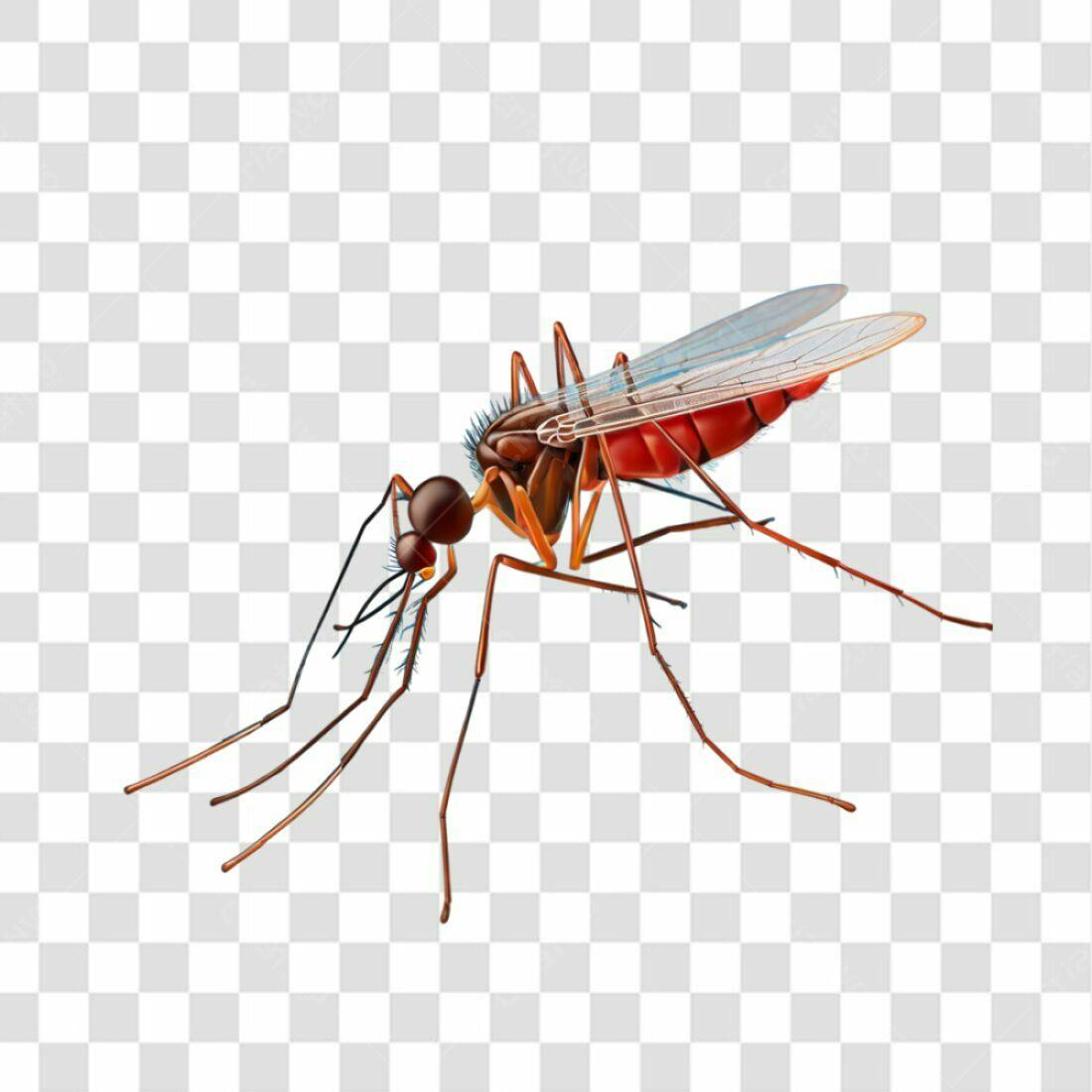 Icone Mosquito Marrom e Vermelho PNG com fundo transparente