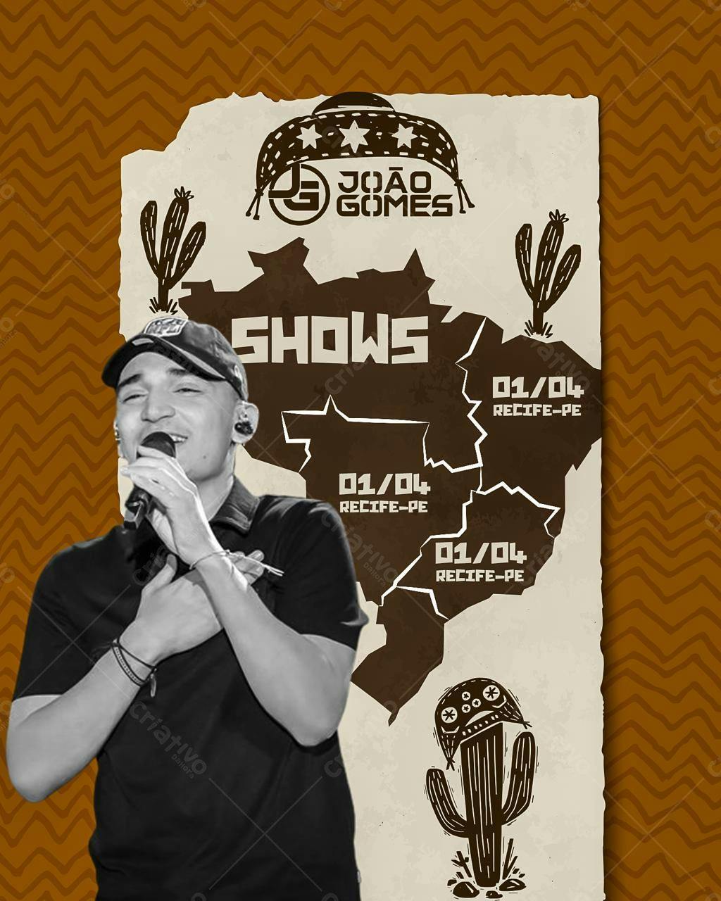 Flyer João Gomes Show Recife PSD Editável