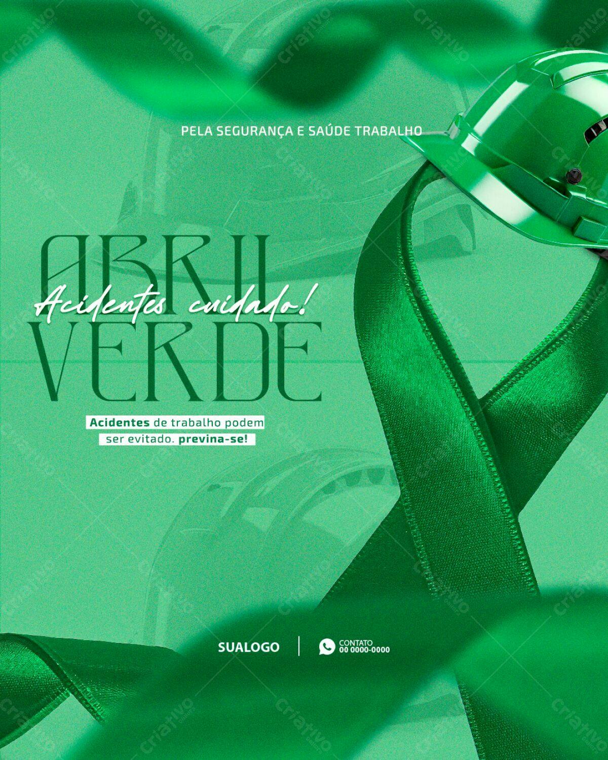 Flyer Abril Verde Prevenção de Acidentes PSD Editável