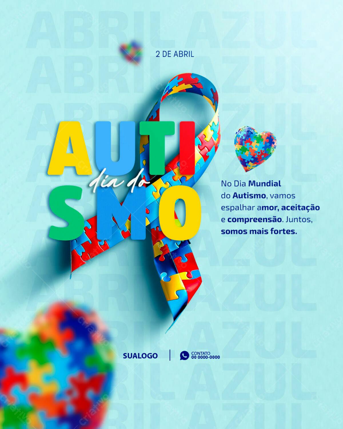 Flyer Dia Mundial do Autismo PSD Editável