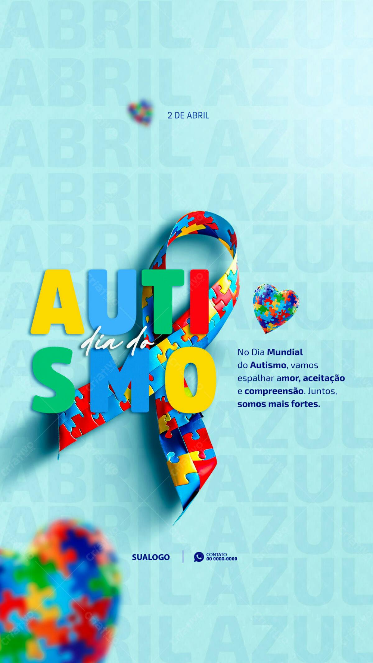 Flyer Dia Mundial do Autismo PSD Editável
