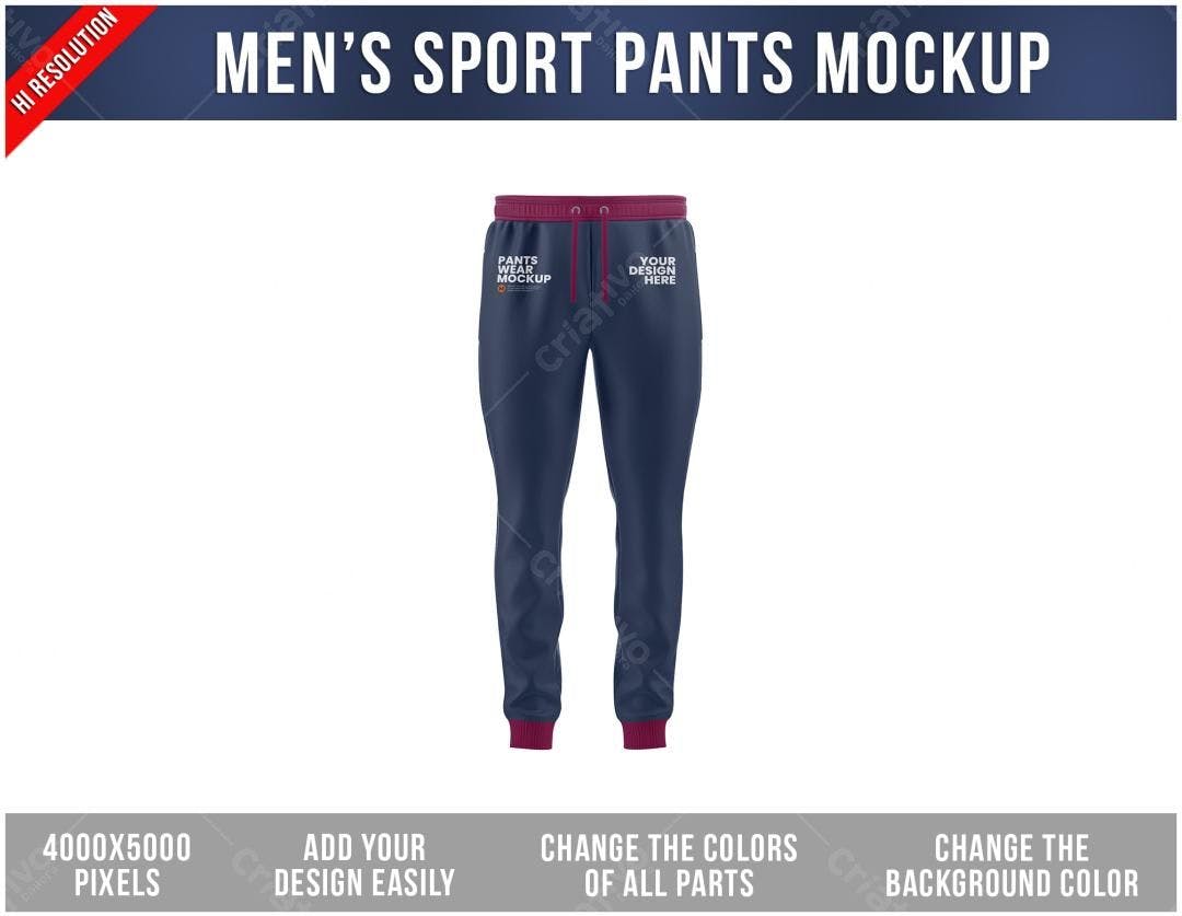 Mockup Calça Esportiva Masculina PSD Editável