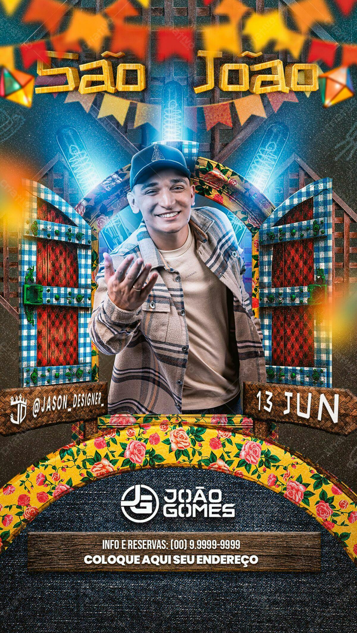 Flyer Festa Junina João Gomes PSD Editável