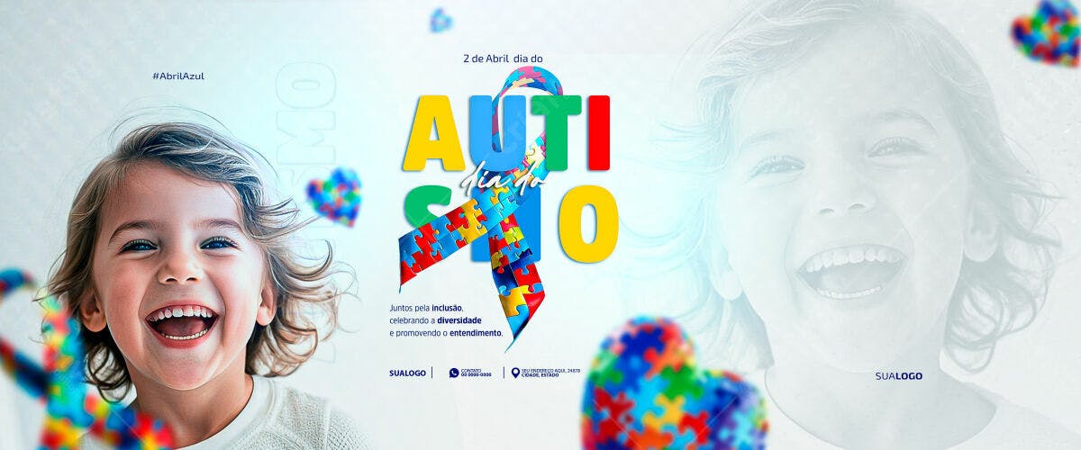 Banner Dia Mundial do Autismo PSD Editável