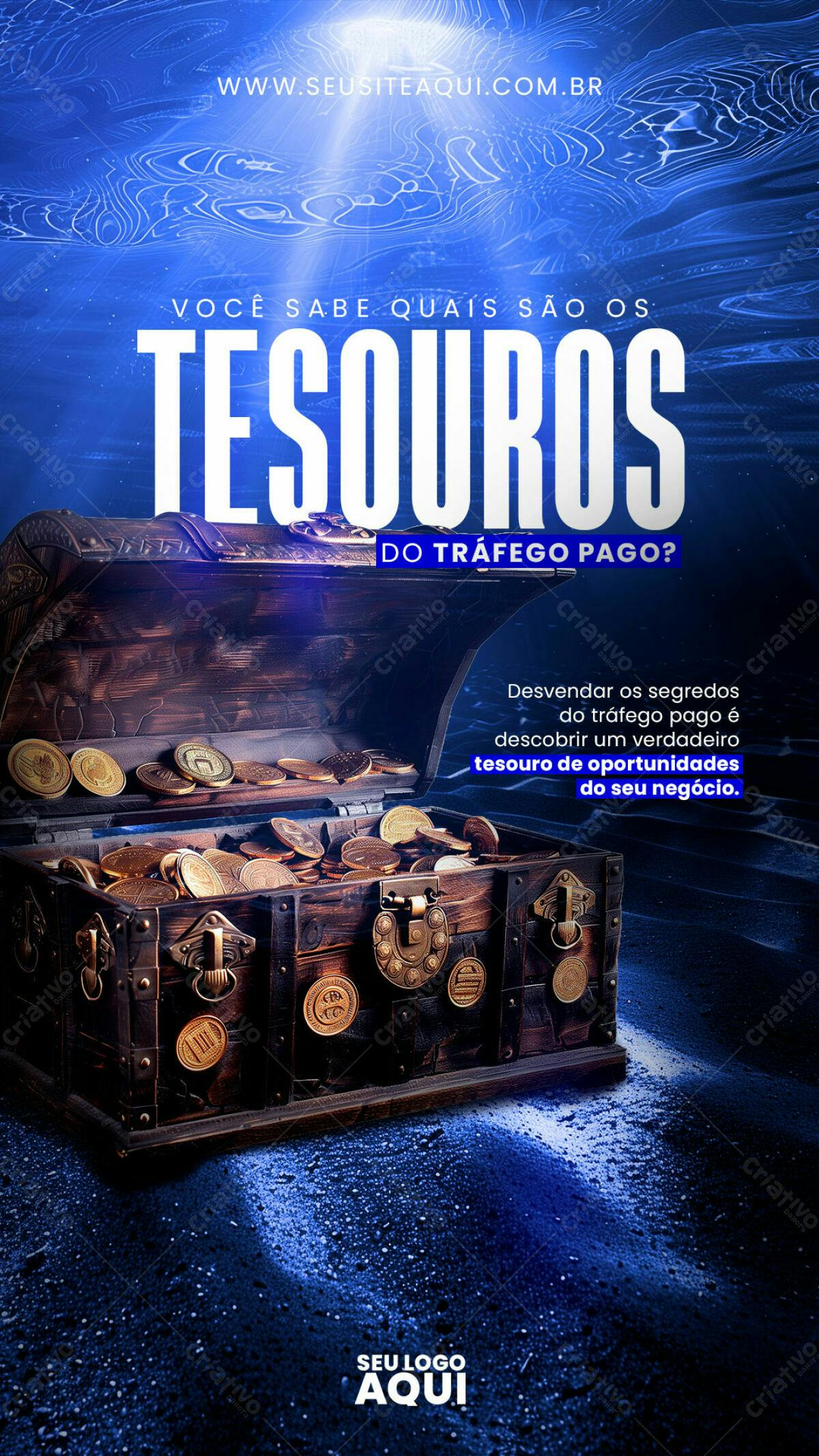 Flyer Segredos Tráfego Pago PSD Editável