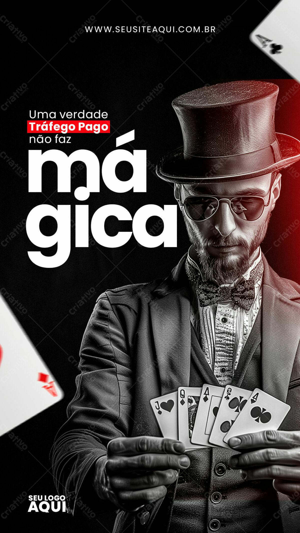 Flyer Magia Negra e Branca PSD Editável