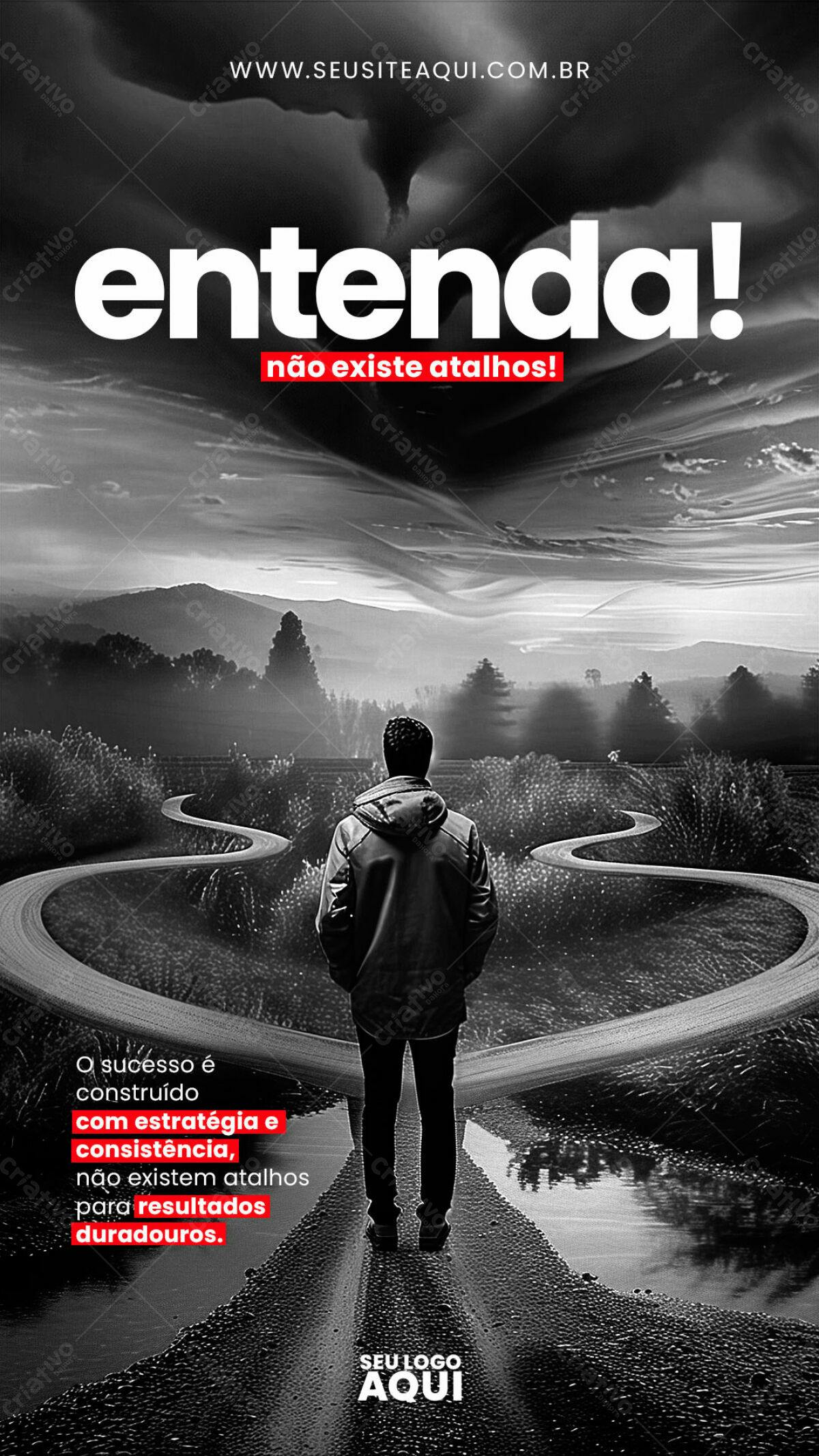 Poster Motivacional com Caminho PSD Editável