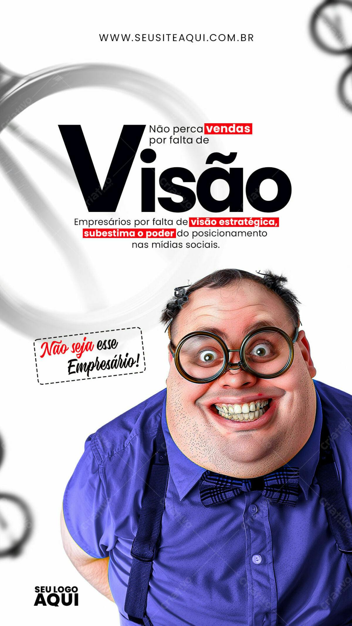 Flyer para Empresários com Visão Estratégica PSD Editável