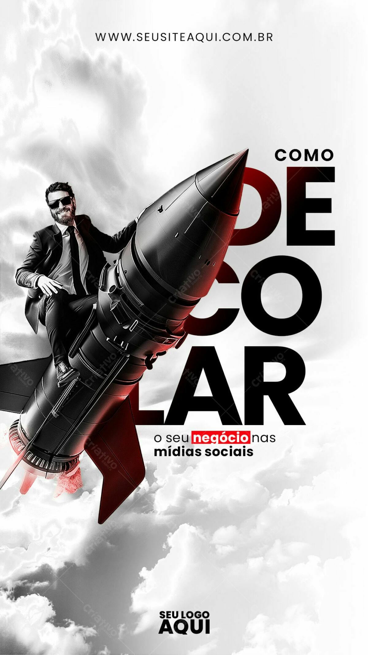 Flyer para Negócios decolar nas Mídias Sociais PSD Editável