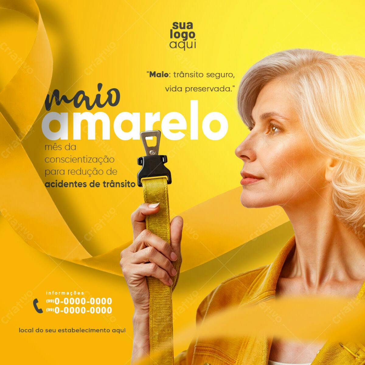 Flyer Maio Amarelo PSD Editável