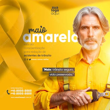 Maio amarelo prevenção aos acidentes de trânsito