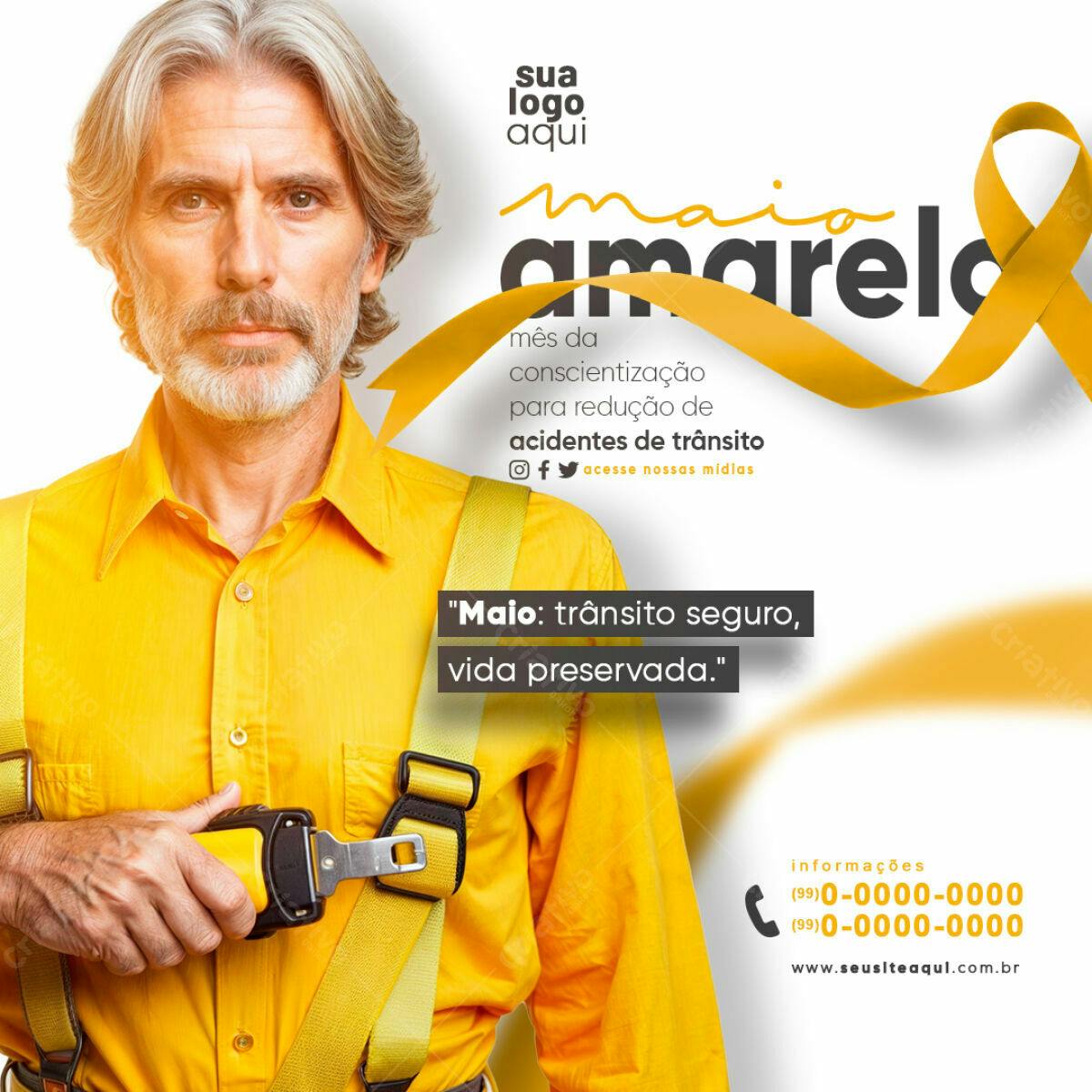 Post para Maio Amarelo PSD Editável