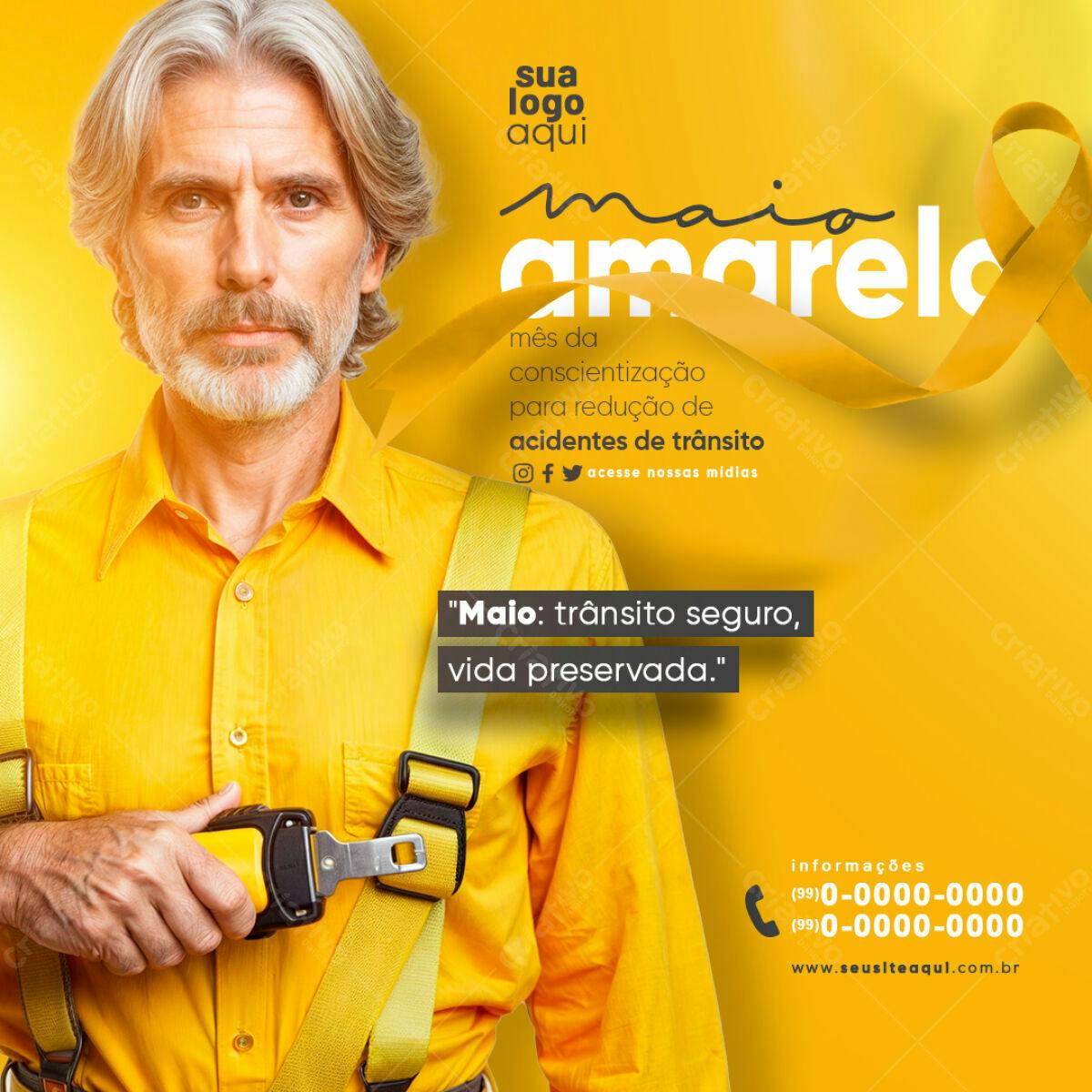 Post para Maio Amarelo PSD Editável