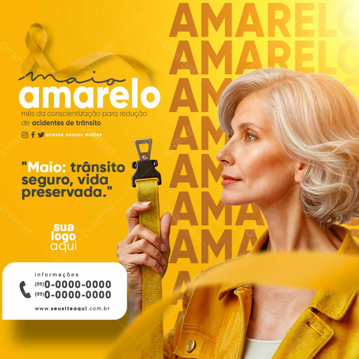 Postagem Maio Amarelo PSD Editável