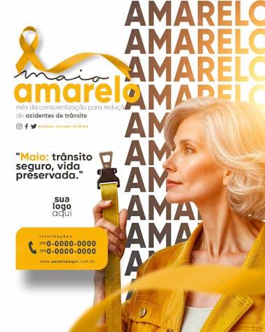 Maio amarelo prevenção aos acidentes de trânsito