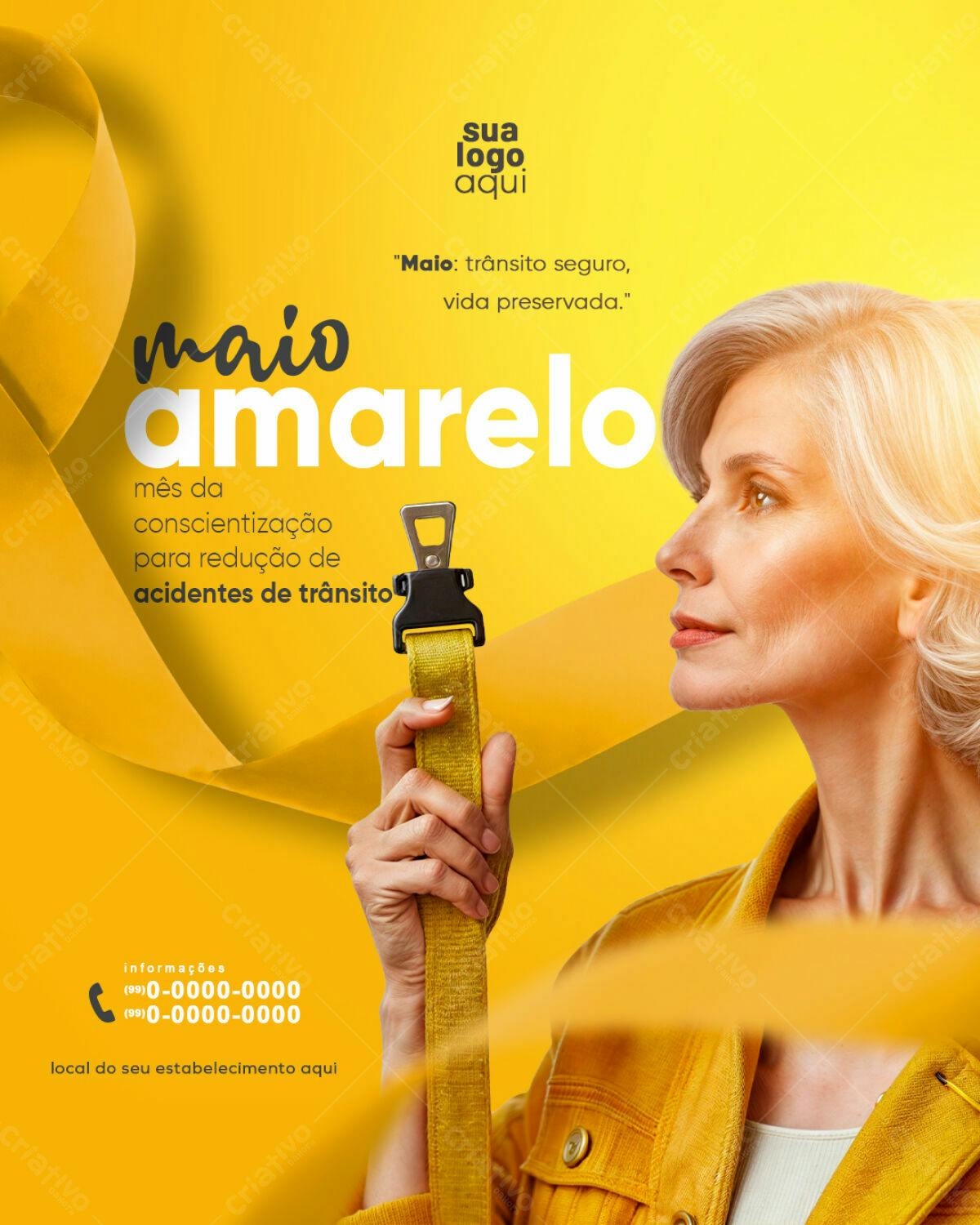 Flyer Maio Amarelo PSD Editável