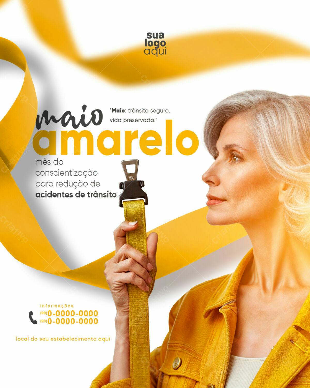 Flyer Maio Amarelo PSD Editável